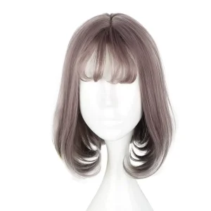 Unique Bargains Women Curly Human Hair Wigs 14" with Wig Cap