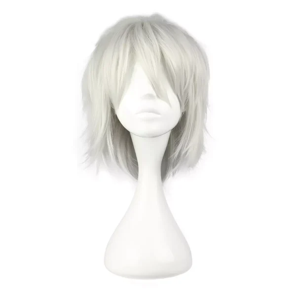 Unique Bargains Women's Wigs 14" Silver Tone Grey with Wig Cap