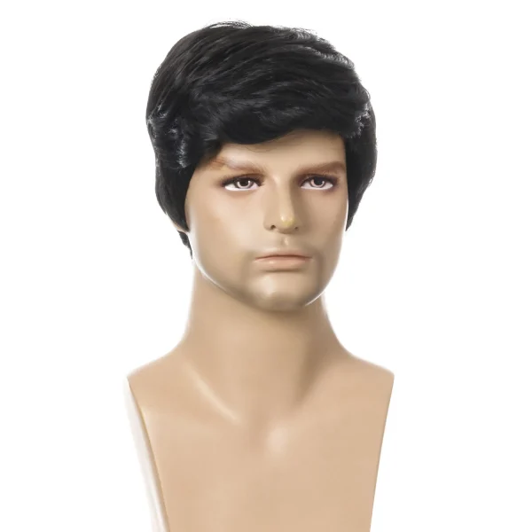 Handsome Men's Wig Short Little Wavy Synthetic Hair Heat Resistant Natural Look - Image 2