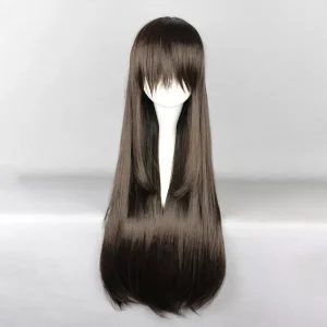 Unique Bargains Women's Wigs 28" Deep Brown with Wig Cap