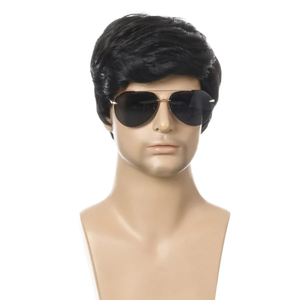 Handsome Men's Wig Short Little Wavy Synthetic Hair Heat Resistant Natural Look - Image 3