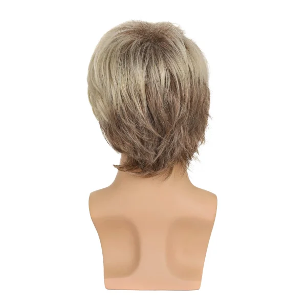 Mens Blonde Wig Short Layered Natural Synthetic Heat Resistant Wigs - Image 4